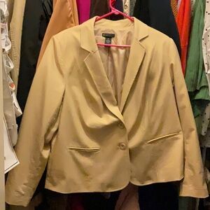 Tan khaki colored blazer. Size 20 Lane Bryant. Cotten blend